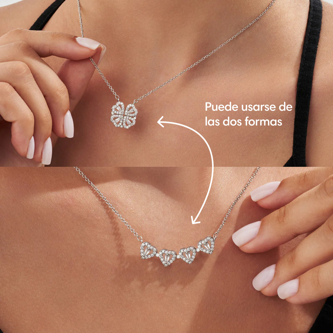 Collar convertible pétalo y corazones